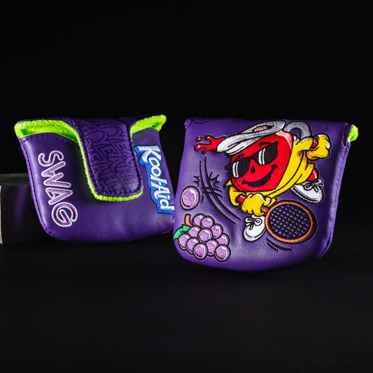 Officially licensed Grape Kool-Aid themed mallet putter golf club head cover made in the USA.