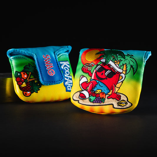 Officially licensed Kool-Aid Tropical Punch themed mallet putter golf club head cover made in the USA.
