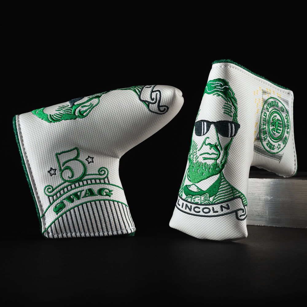 The Lincoln putter golf club head cover made in the USA.