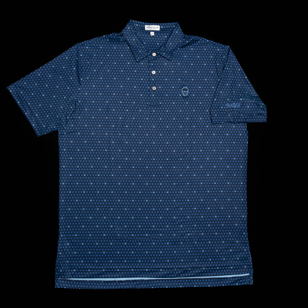 Peter Millar Skull Hudson Blue Mens purchases Golf Swag Polo LARGE