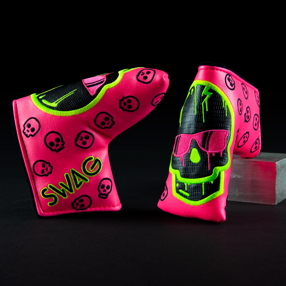 Neon Pink Dripping Skull Cover