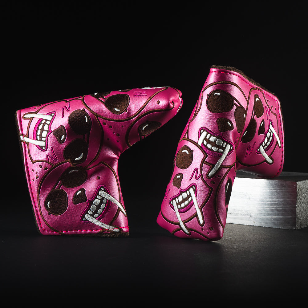 Swagmas pink frosted cookie themed blade putter golf putter head cover made in the USA.