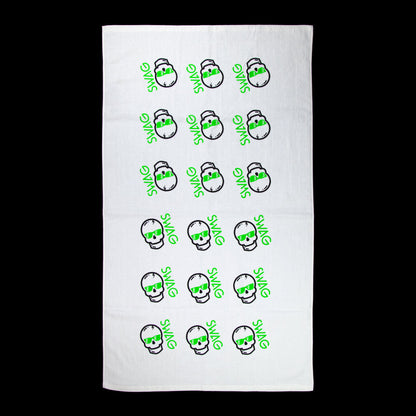 Skull Pattern Lime Towel