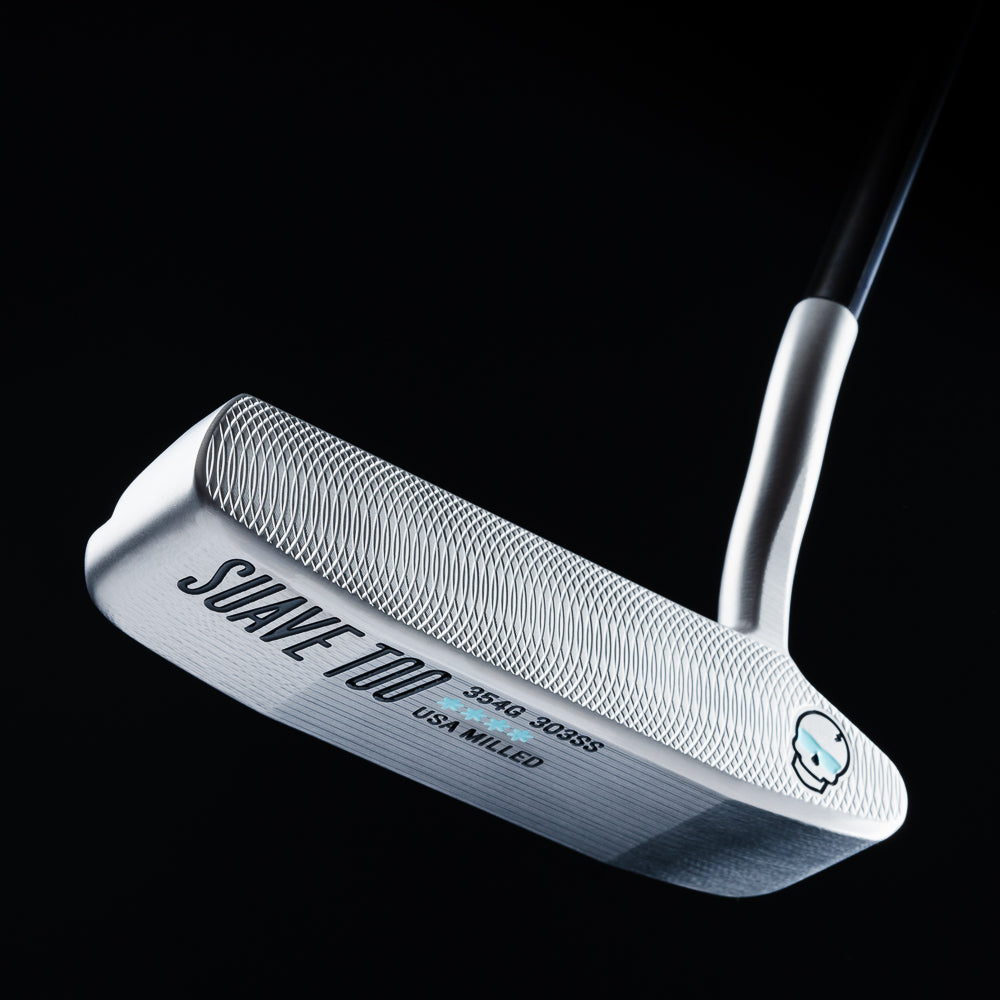 Suave Too hand-finished stainless steel blade golf putter made in the USA.