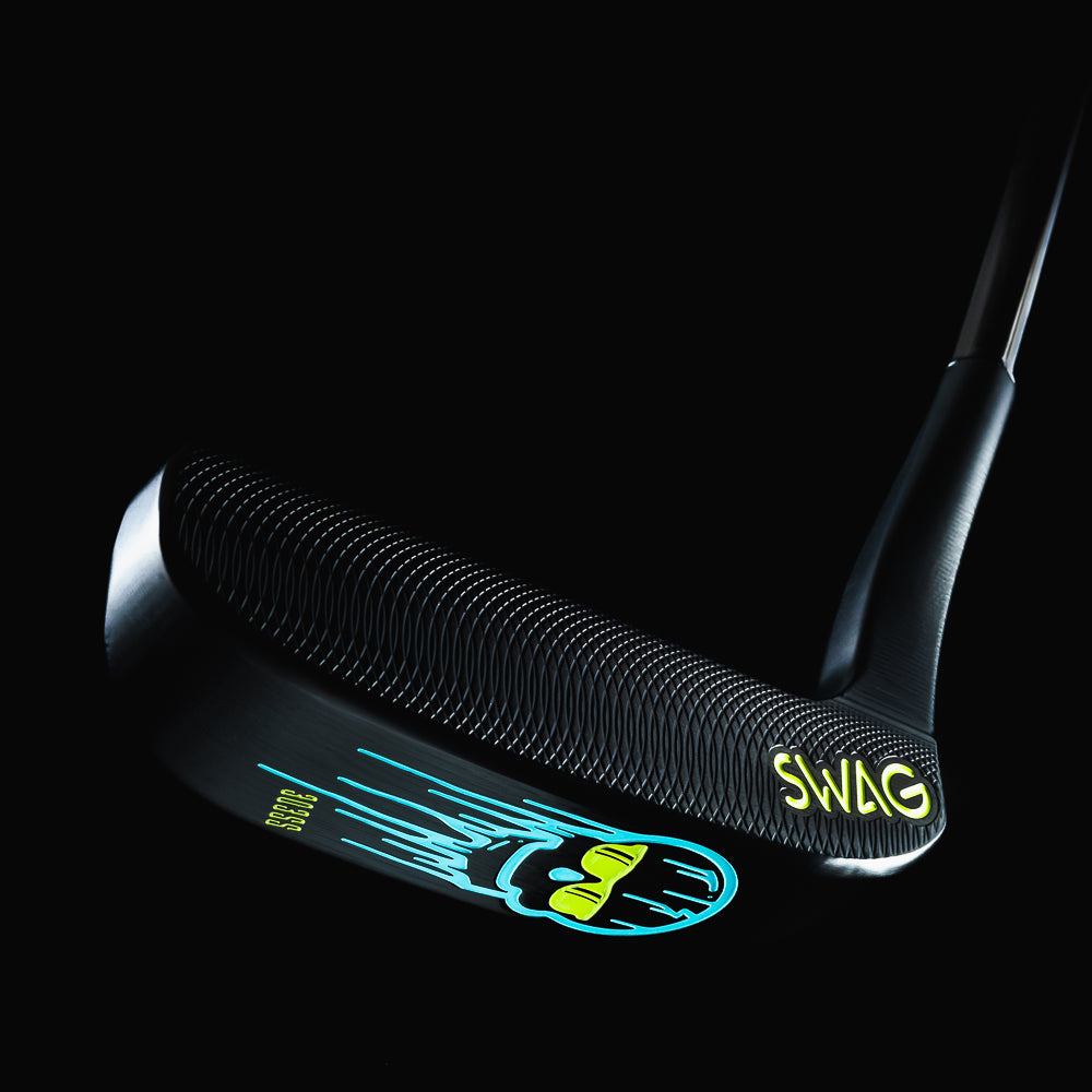 The Retro Melt hand-finished stainless steel black golf putter made in the USA.
