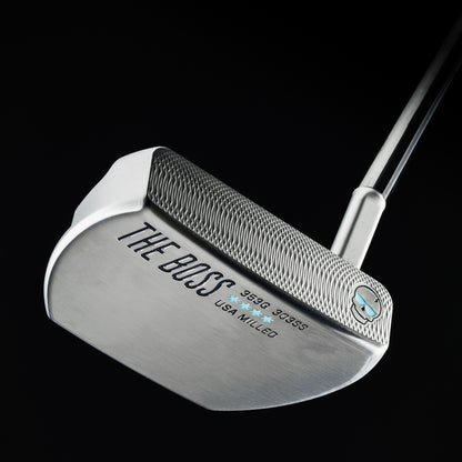 The Boss precision milled 303 stainless steel mallet putter golf club made in the USA.