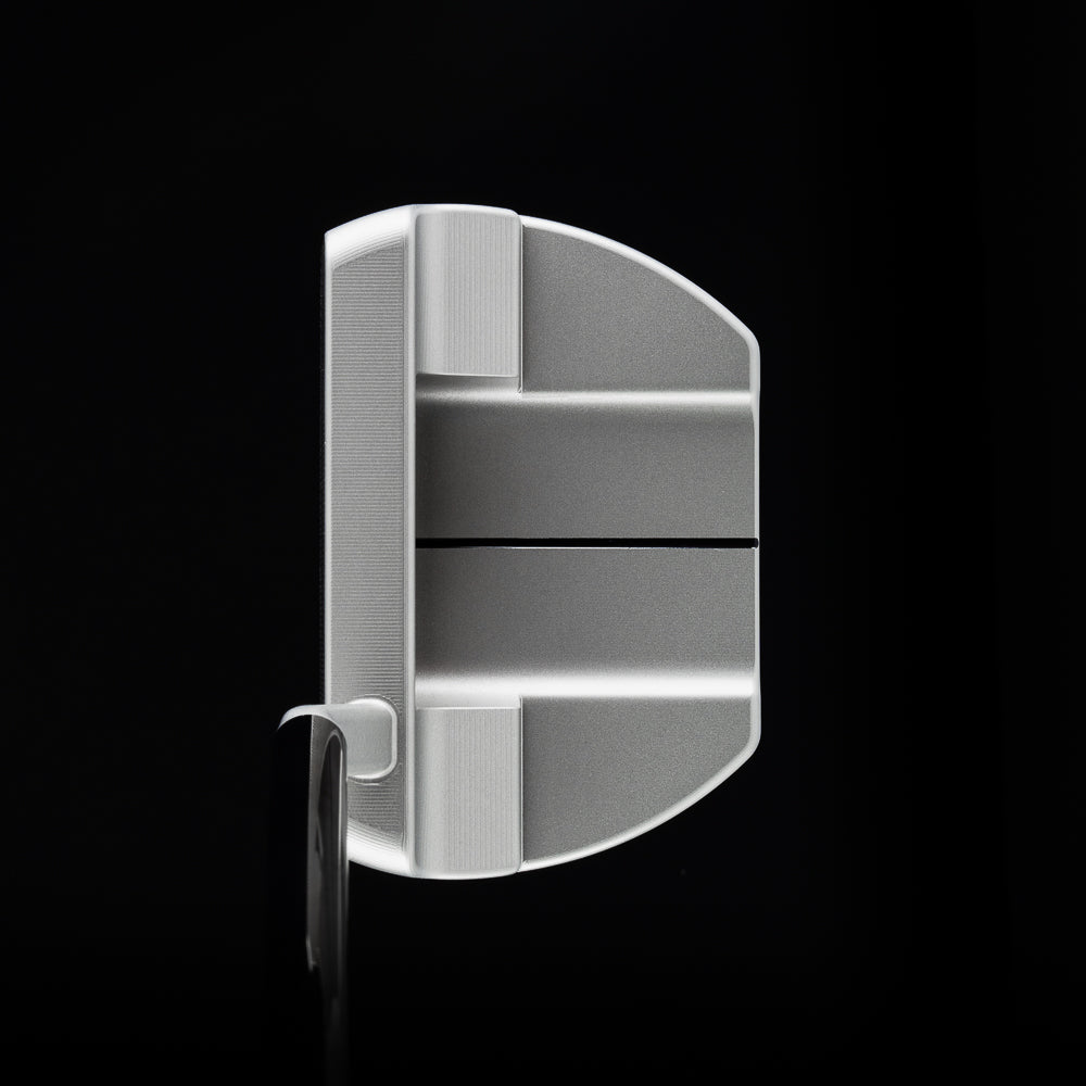 The Boss precision milled 303 stainless steel mallet putter golf club made in the USA.