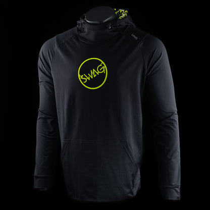 Swag x UNRL men's black long sleeve hoodie pullover.