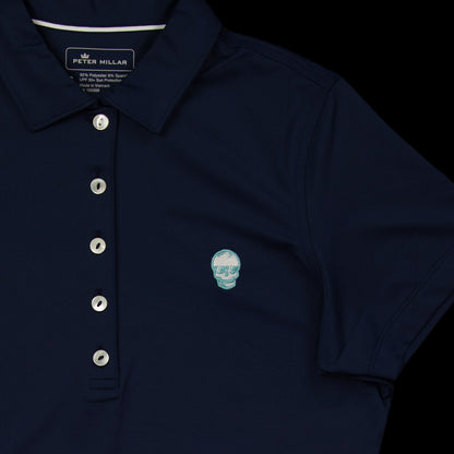 Women's Navy Tiffany Skull Polo